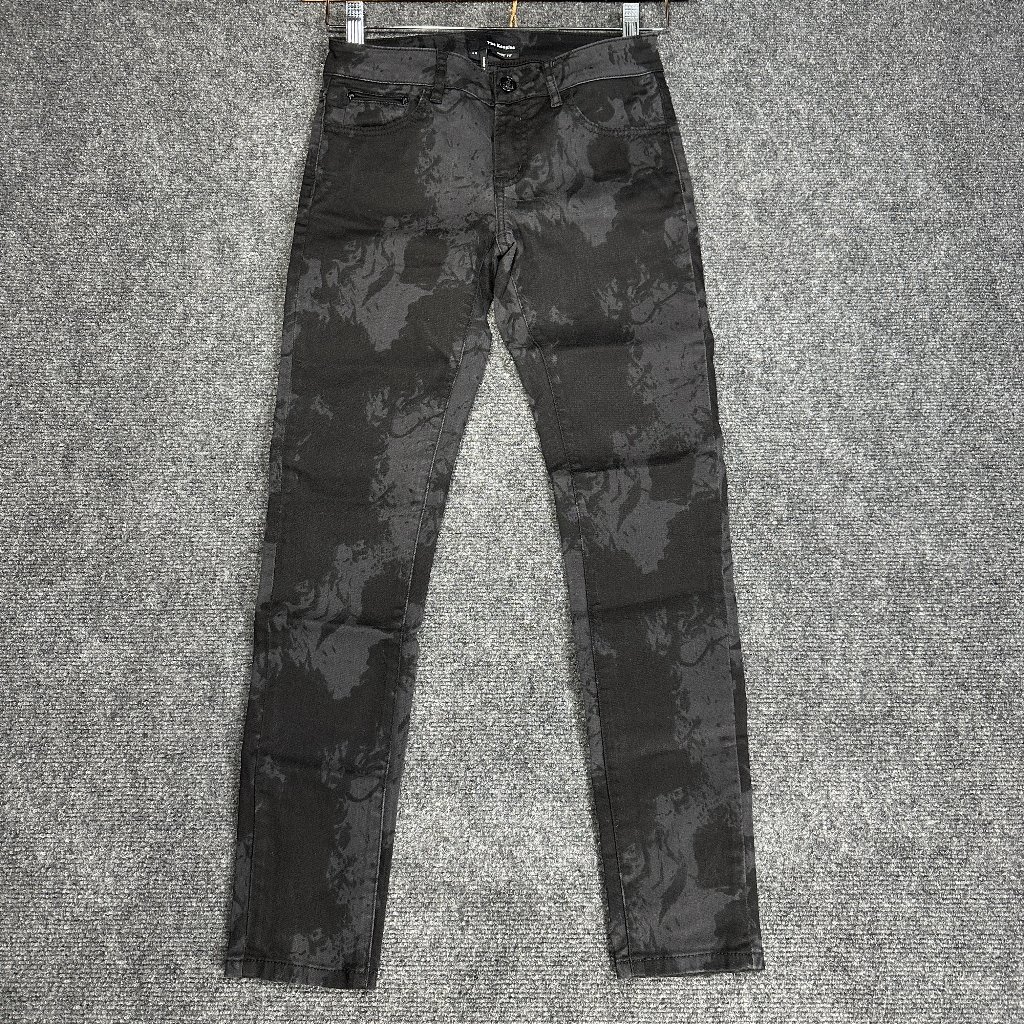 The Kooples Jeans Womens 24 Short Fit Cotton Stretch Black Gray Camouflage